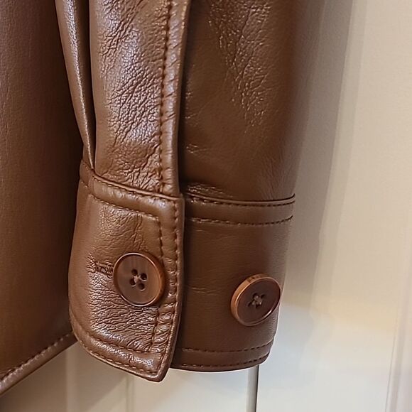 Wilfred The Ganna Vegan Leather Shirt Jacket Brown Size M - Picture 6 of 16